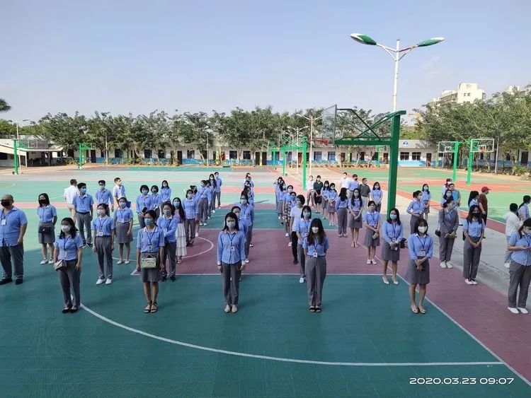 海口黃岡金盤高級中學(xué)開學(xué)防疫演練已開始！